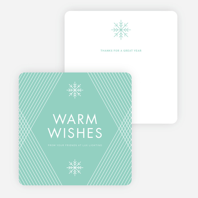 Diagonal Pattern Corporate Holiday Cards - Blue