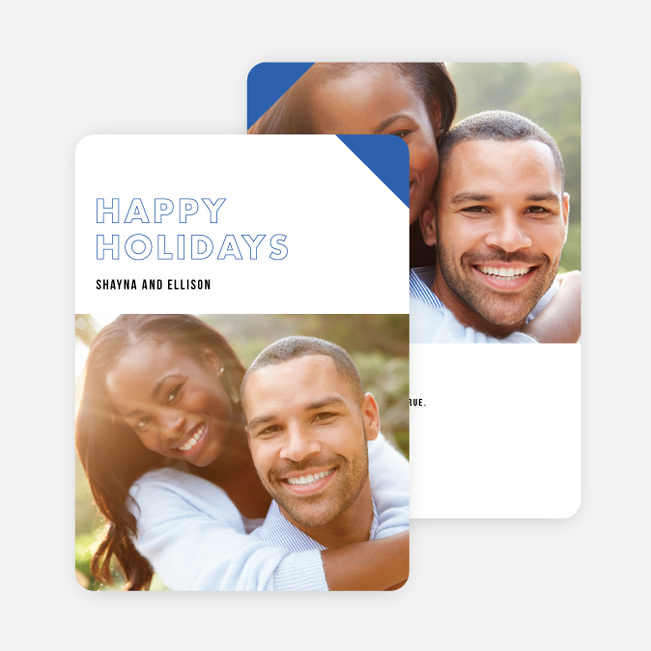 Modern Accent & Outlines Holiday Cards - Red