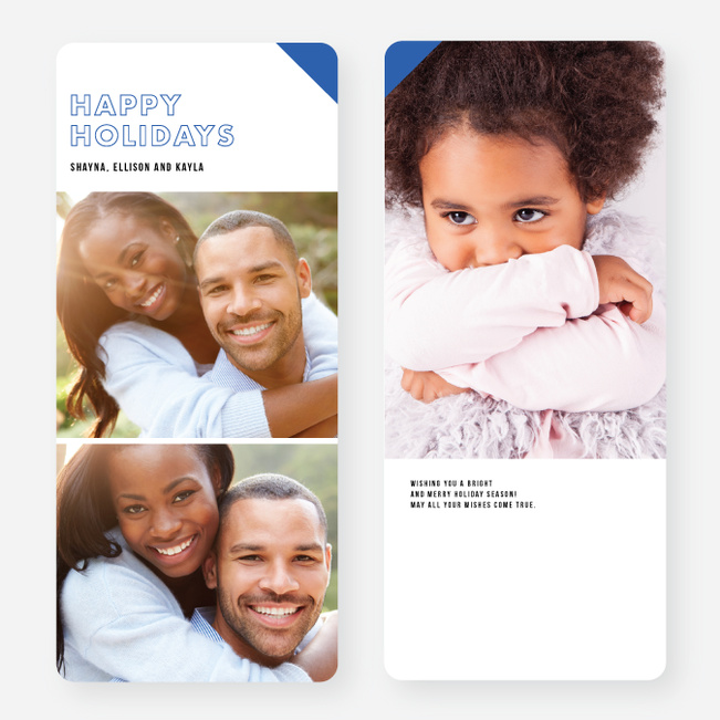 Modern Accent & Outlines Holiday Cards - Red