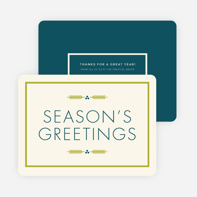 Winter Berries Corporate Holiday Cards - Blue