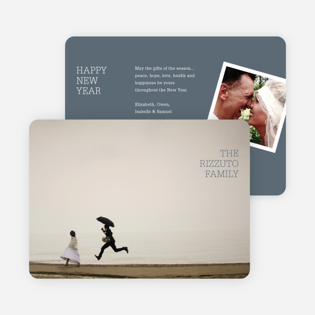 Modern Picture New Year’s Cards - Blue