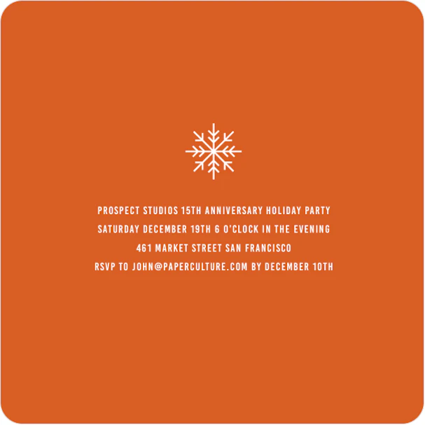 Snowflake Holiday Party Invitations | Paper Culture