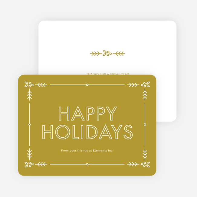 Holly Border Corporate Holiday Cards - Green