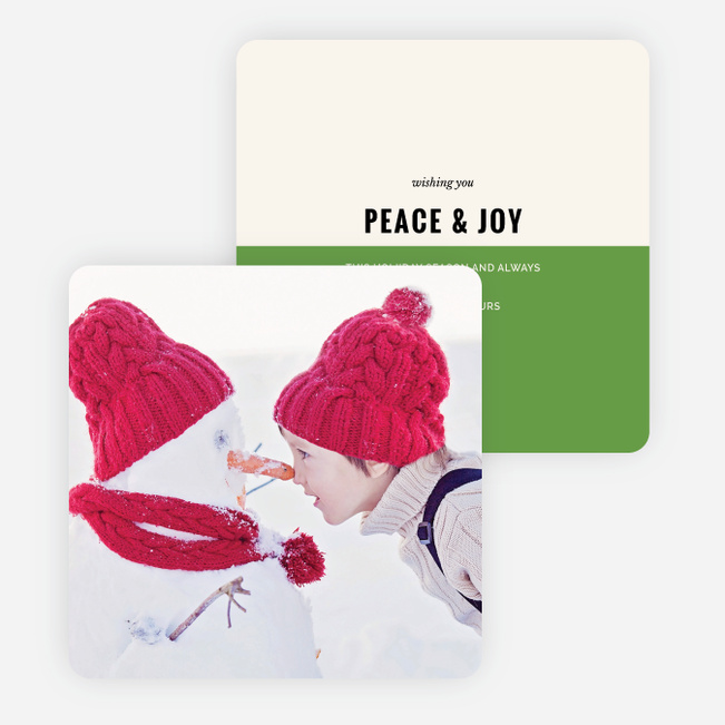 Photo Focused Holiday Cards - Green