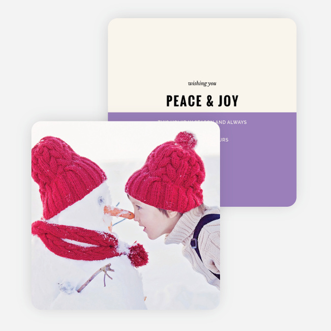Photo Focused Holiday Cards - Purple