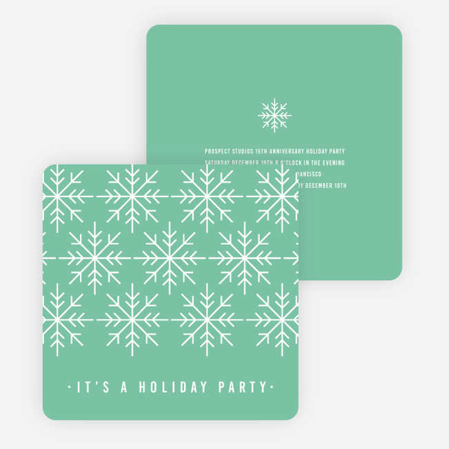 Snowflake Holiday Party Invitations - Blue