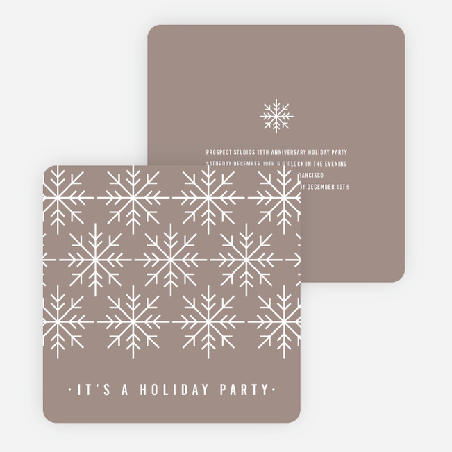 Snowflake Holiday Party Invitations - Gray
