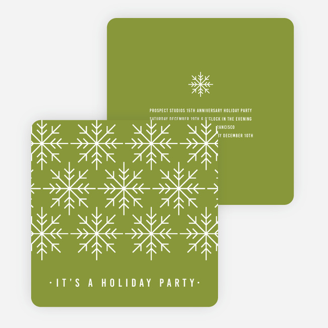 Snowflake Holiday Party Invitations - Green