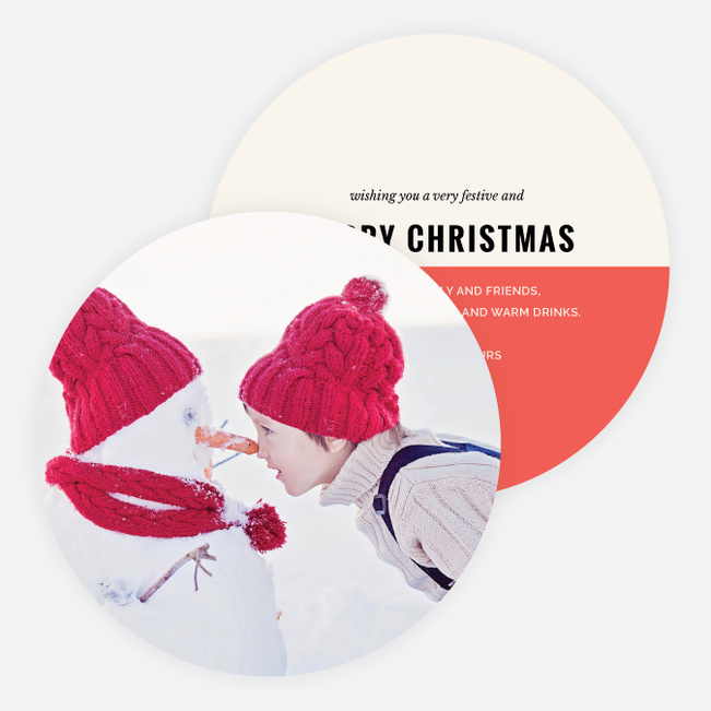 Split Color Christmas Cards - Red