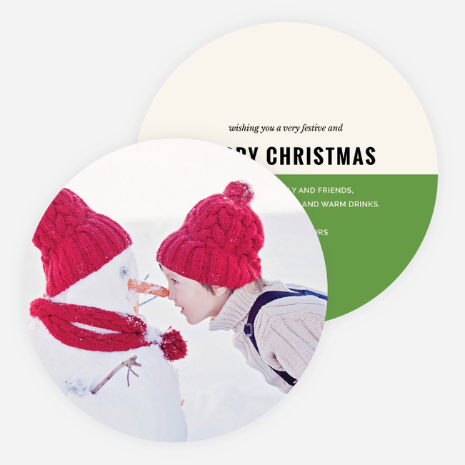 Split Color Christmas Cards - Green
