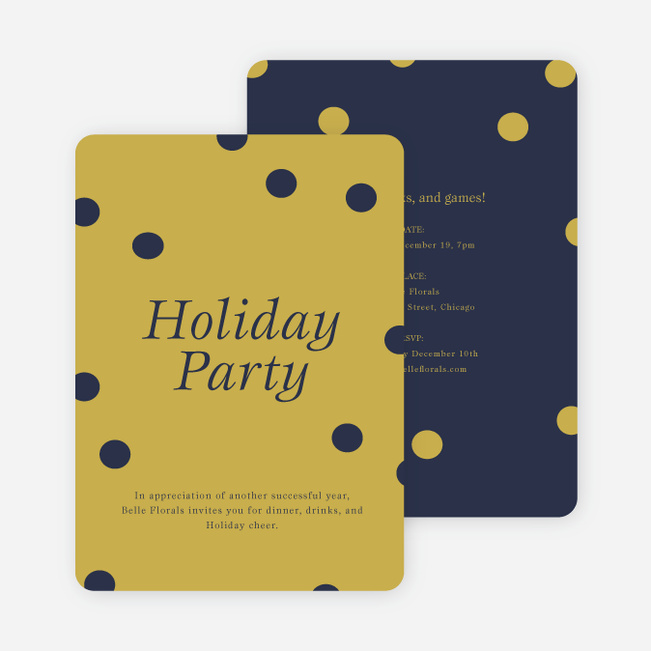 Confetti Holiday Party Invitations - Blue