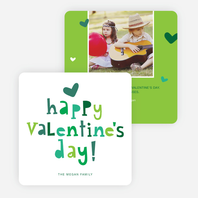 Colorful Happy Valentine’s Day Cards - Green