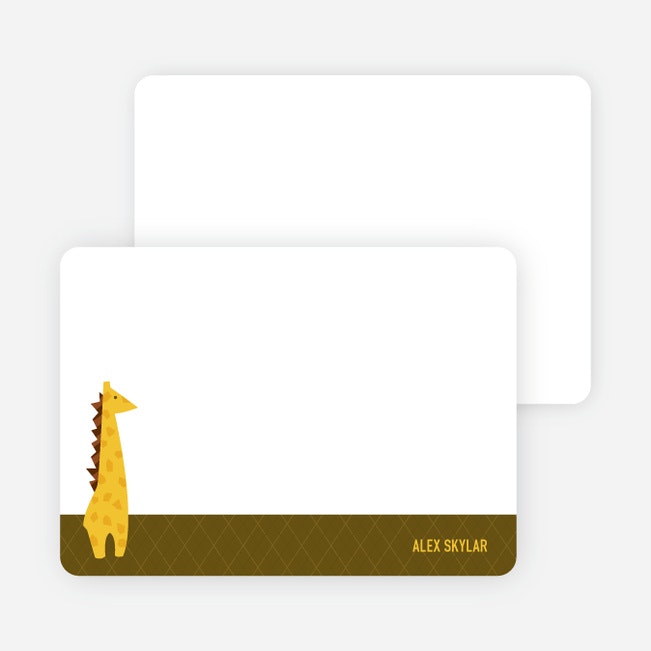 Print ready unisex birth announcement card with a giraffe Minimalistic design and typography Paper art