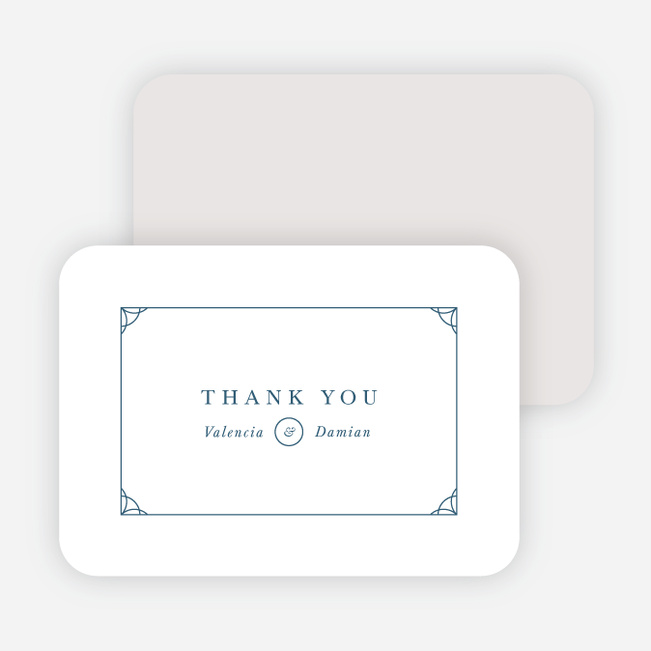 Chic Sophistique Wedding Thank You Cards - Blue