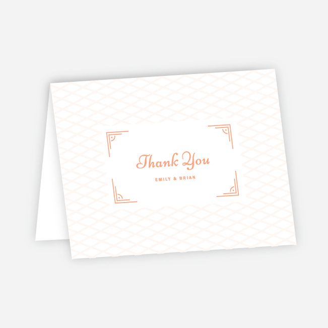 Crossing Paths Wedding Thank You Cards - Orange