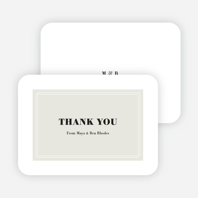 Simple & Chic Wedding Thank You Cards - Beige