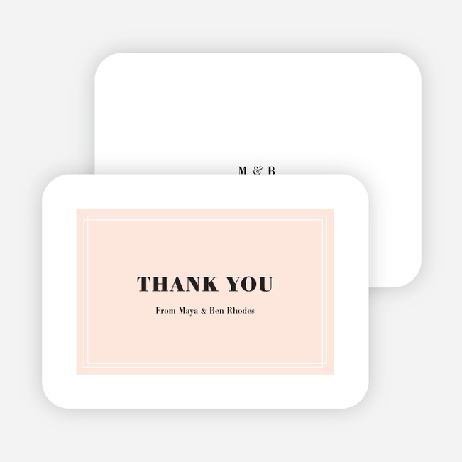Simple & Chic Wedding Thank You Cards - Pink