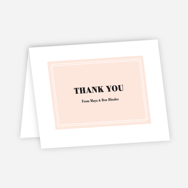 Simple & Chic Wedding Thank You Cards - Pink