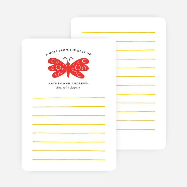 Butterfly Notecards - Red