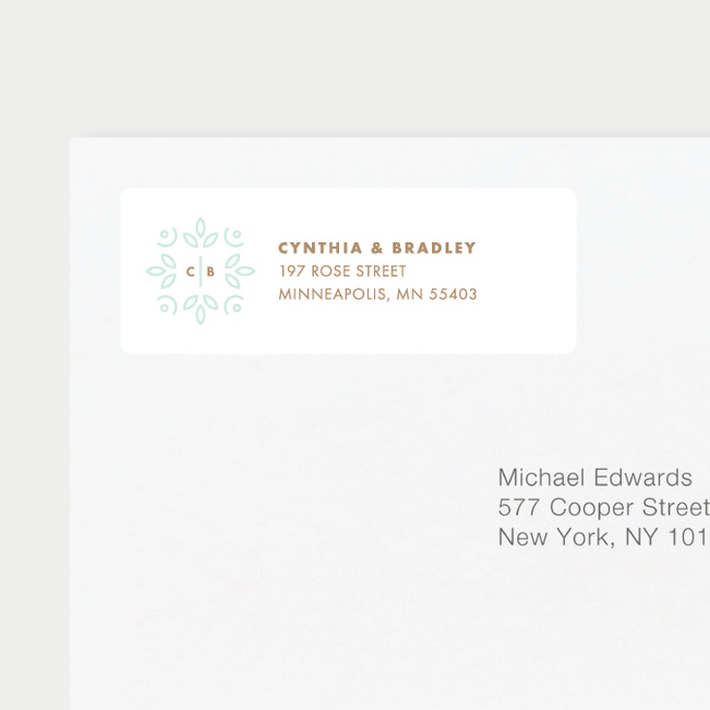 Chic Floral Wedding Gift Tags & Stickers - White