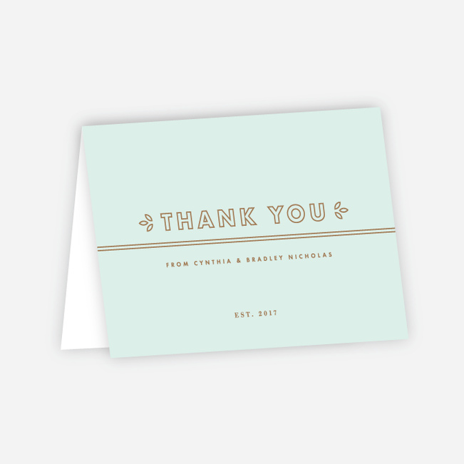 Line Up, Be Counted Wedding Thank You Cards - Green