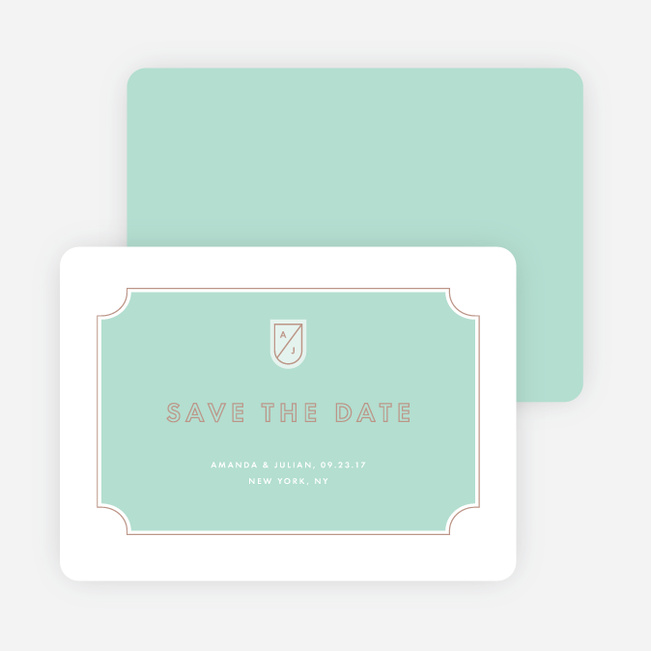 Tomorrow’s Crest Wedding Save the Date Cards - Green