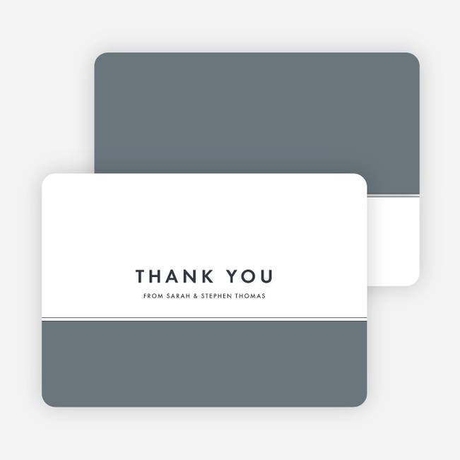 Modern and Classic Wedding Thank You Cards - Blue