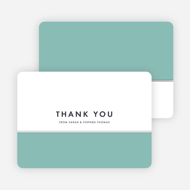 Modern and Classic Wedding Thank You Cards - Green
