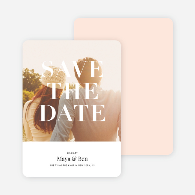 Simple & Chic Wedding Save the Date Cards - Pink