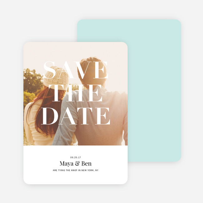 Simple & Chic Wedding Save the Date Cards - Blue