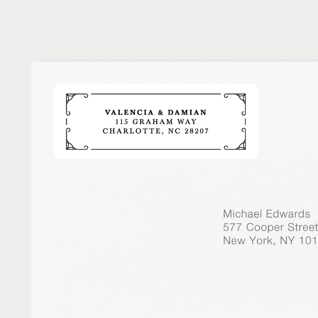 Chic Sophistique Wedding Return Address Labels - Black