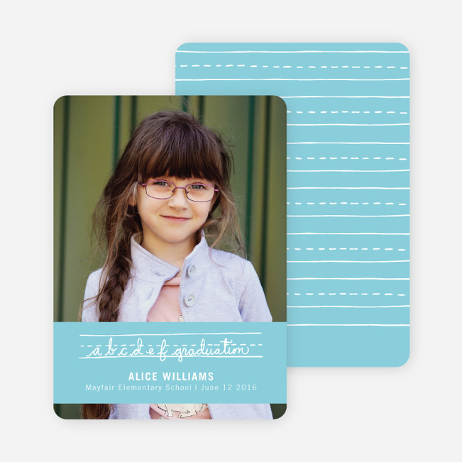 Alphabet Graduation Announcements - Blue Sail