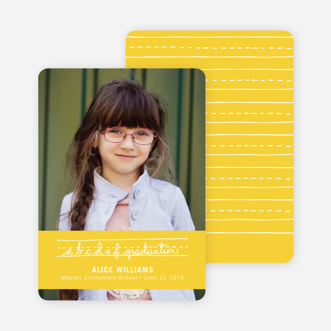 Alphabet Graduation Announcements - Cream Soda