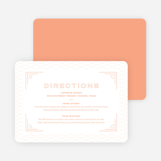 Crossing Paths Wedding Information Cards - Orange
