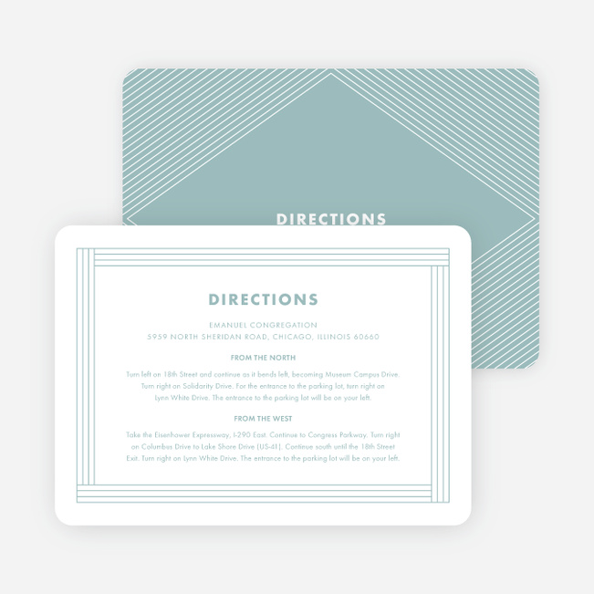 Diamond Chic Wedding Information Cards - Blue