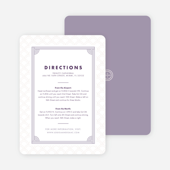 Vogue Imagination Wedding Information Cards - Purple