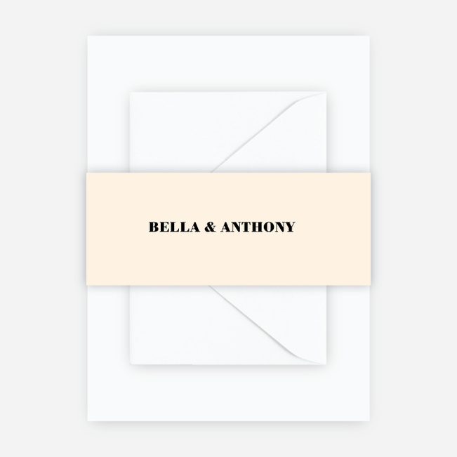 Boldly Typographic Wedding Belly Bands - Beige