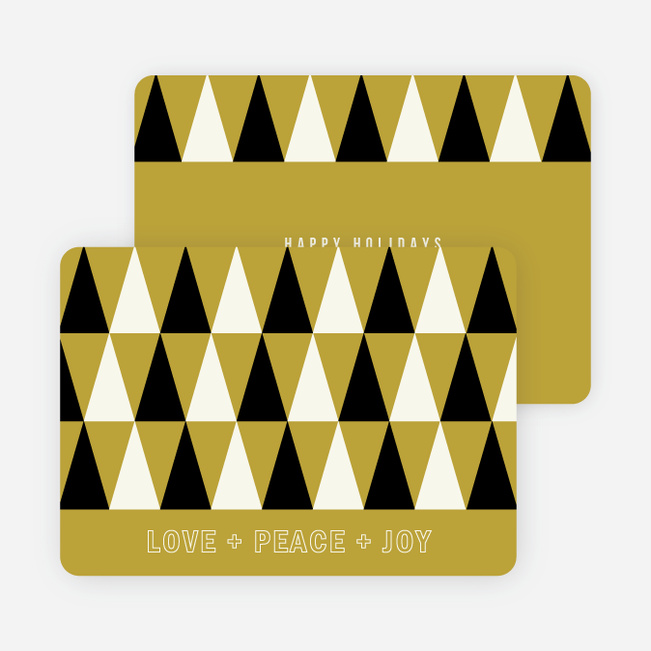 Geometric Trees Holiday Cards - Green