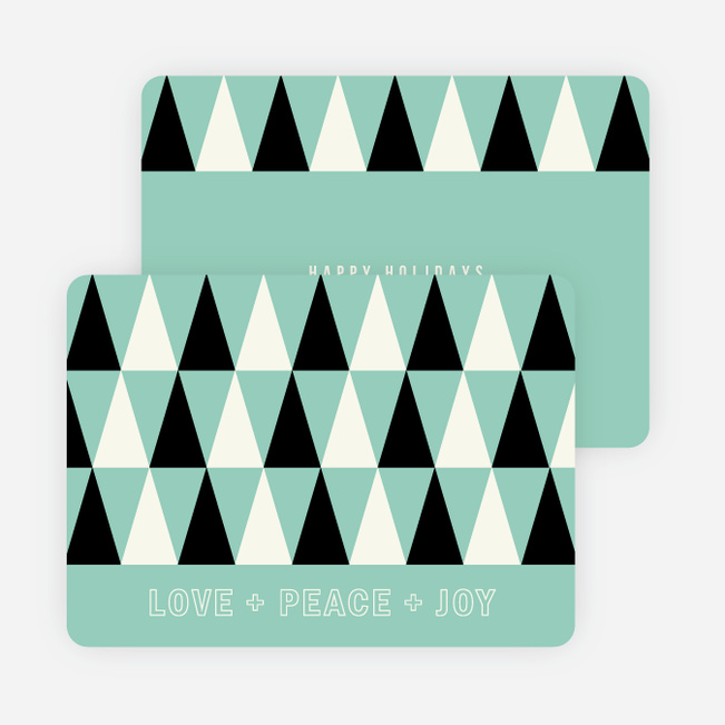 Geometric Trees Holiday Cards - Blue