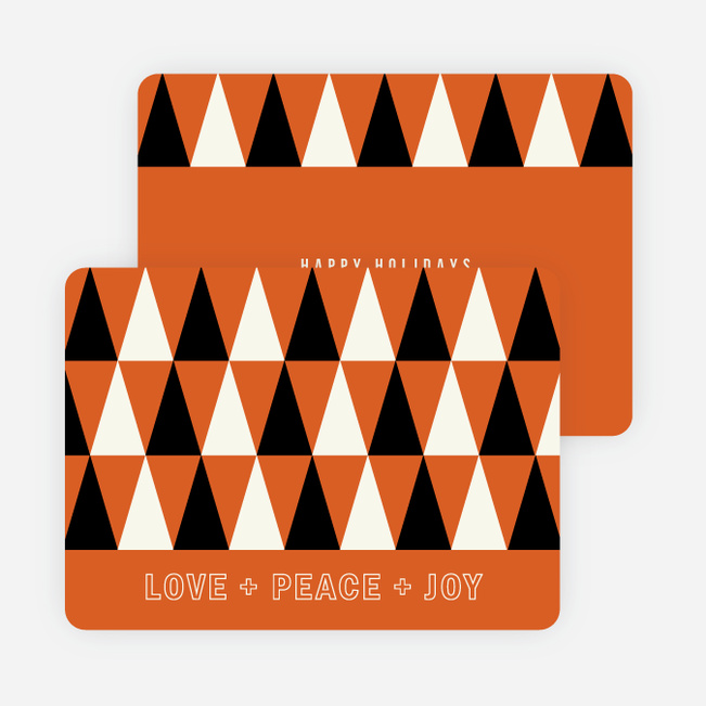 Geometric Trees Holiday Cards - Orange