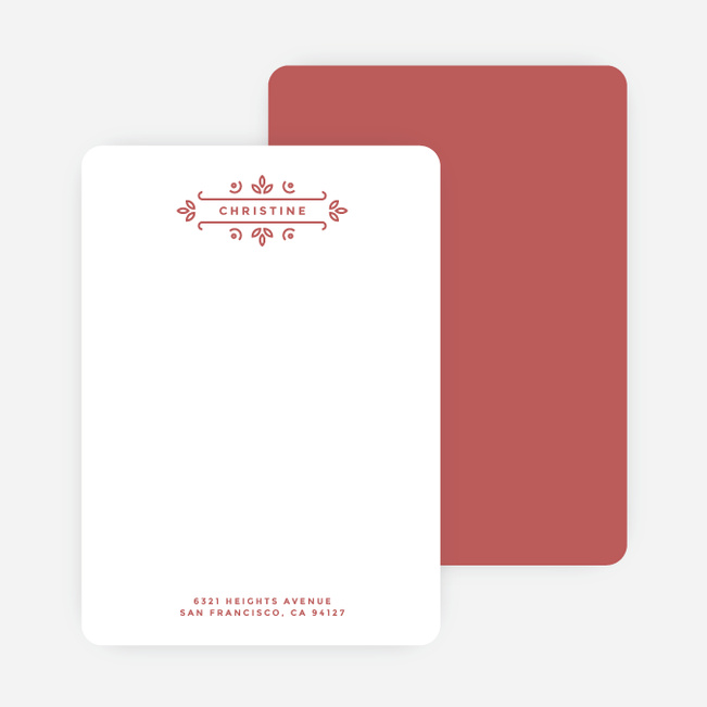 Floral Flourish Stationery - Red