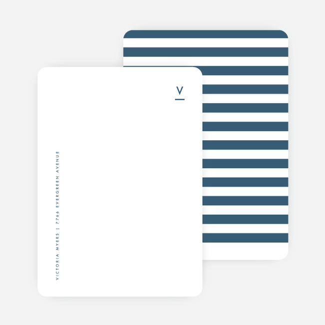 Simple Stripes Personalized Stationery - Blue