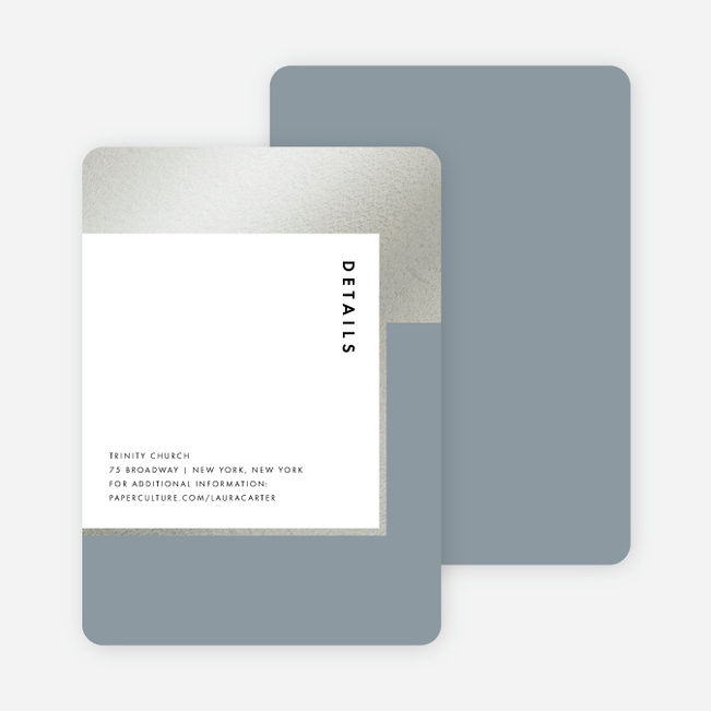 Foil Blocks Wedding Direction Cards - Blue