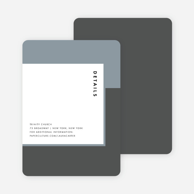 Foil Blocks Wedding Direction Cards - Blue