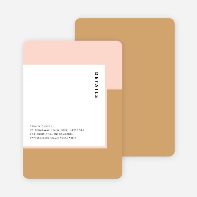 Foil Blocks Wedding Direction Cards - Pink