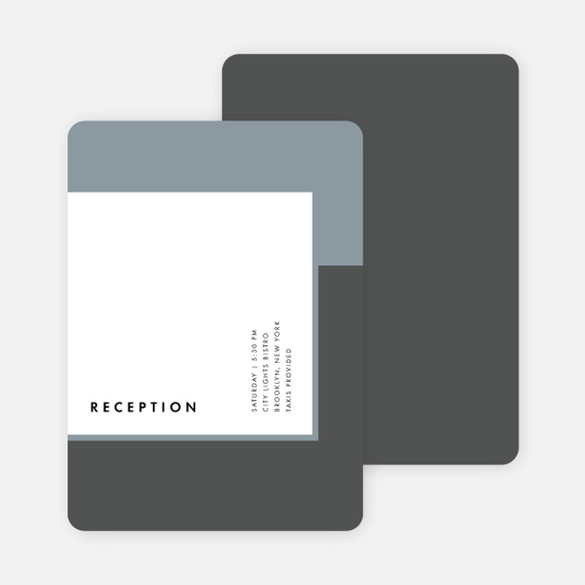 Foil Blocks Wedding Reception Cards - Blue