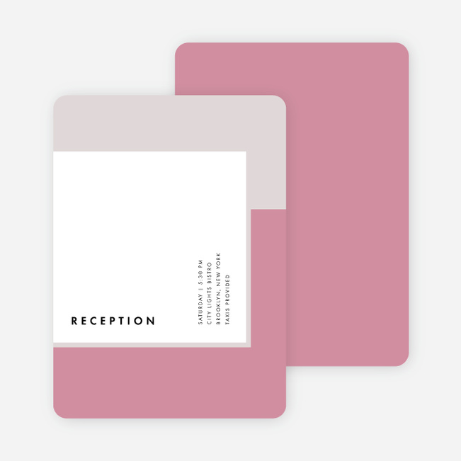 Foil Blocks Wedding Reception Cards - Gray