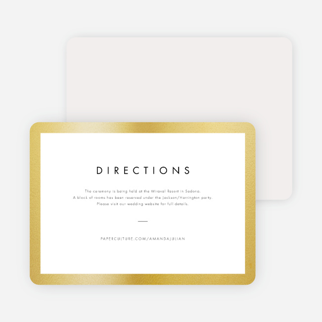 Wedding Frame of Mind Wedding Direction Cards - Beige