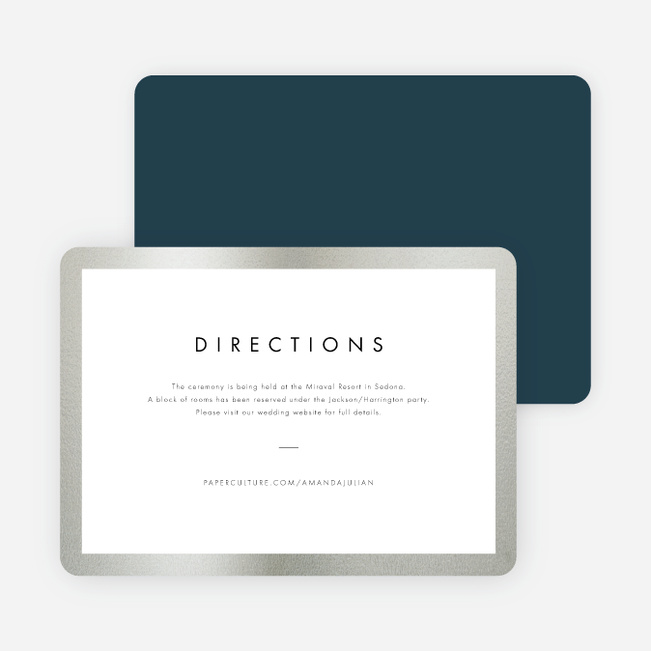 Wedding Frame of Mind Wedding Direction Cards - Blue