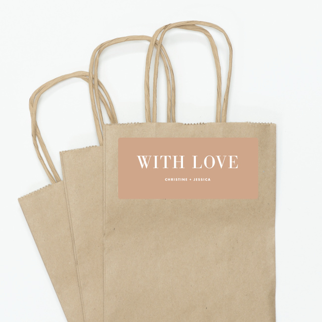 Converging Paths Wedding Gift Tags and Stickers - Pink